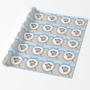 Sweet Monkey Baby Dusche Geschenkpapier
