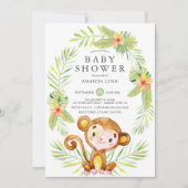 Sweet Monkey Boy Baby Shower Einladung (Vorderseite)