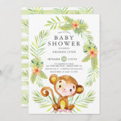 Sweet Monkey Boy Baby Shower Einladung (Vorne/Hinten)