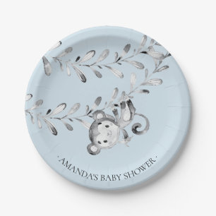 Sweet Monkey Boys Baby Shower 7" Platten Pappteller