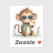 Sweet Monkey Friend | Gentle Kawaii Animal Aufkleber (Blatt)