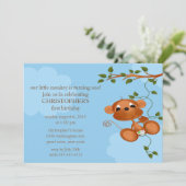 Sweet Monkey Kindergeburtstag Einladung (Stehend Vorderseite)