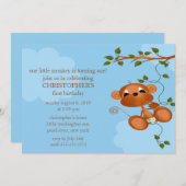 Sweet Monkey Kindergeburtstag Einladung (Vorne/Hinten)