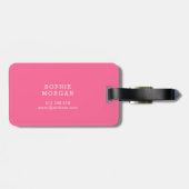 Sweet Monogram Baby Pink Gingham Gepäckanhänger (Rückseite horizontal)