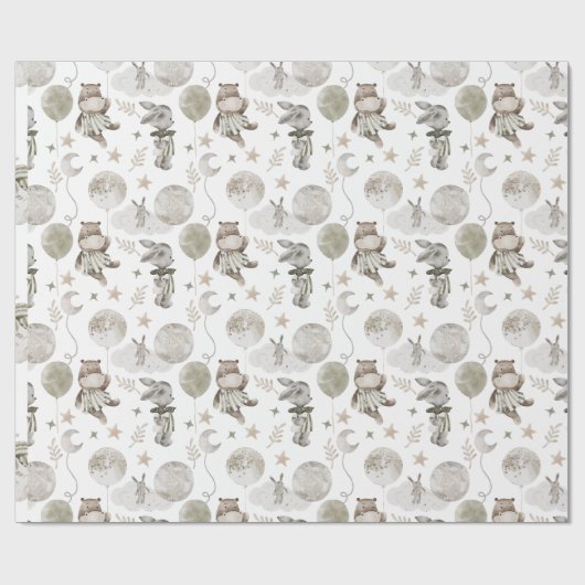 Sweet Moon Dreams Hippo, Toy Bunny, Bunny Geschenkpapier (Flach)