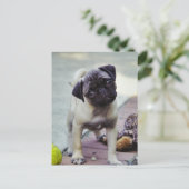 Sweet Mops Puppy "Puppy Liebe" Postkarte (Stehend Vorderseite)