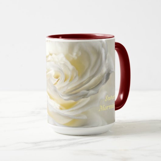 Sweet Mornings Custom Rose Coffee Tasse EditorsWäh (VorderseiteRechts)