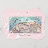 Sweet Mother and Baby Mermaid Baby Showeinladungen Einladung (Vorne/Hinten)