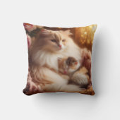 Sweet Mother Cat & Kitten - Mother's Day Throw Pil Kissen (Vorderseite)