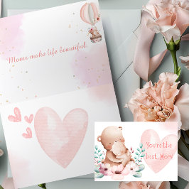 Sweet Mother's Day Card mit Bären & Blumen Design Dankeskarte
