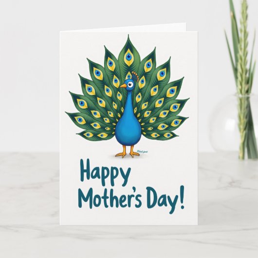 Sweet Mothers Day Peacock Card Karte (Vorderseite)