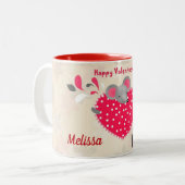 Sweet Mouse Happy Valentines Day Cup Custom Zweifarbige Tasse (Vorderseite Links)