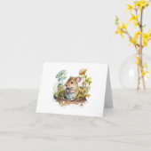 Sweet Mouse in Pot of Blume BLANK Karte (Gelbe Blume)