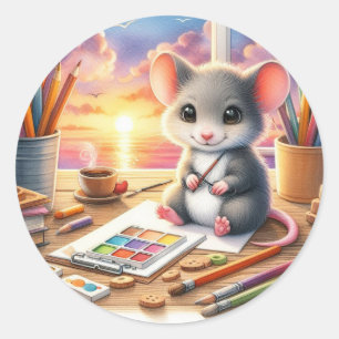 Sweet Mouse Runder Aufkleber