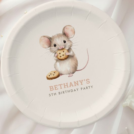 Sweet Mouse und Cookies jeder Altersgruppe Geburts Pappteller