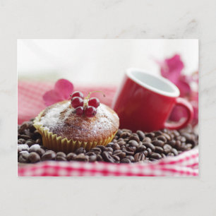 Sweet Muffin und feiner Kaffee Postkarte