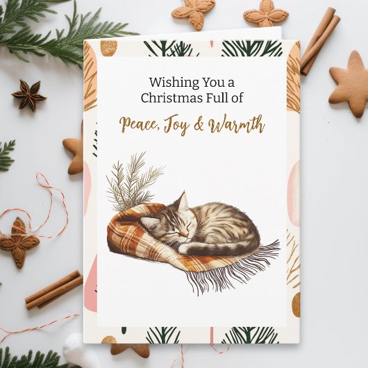Sweet Napping Kitten | Personalisierte Weihnachten Karte