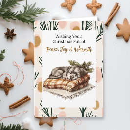 Sweet Napping Puppy | Personalisierte Weihnachten Karte