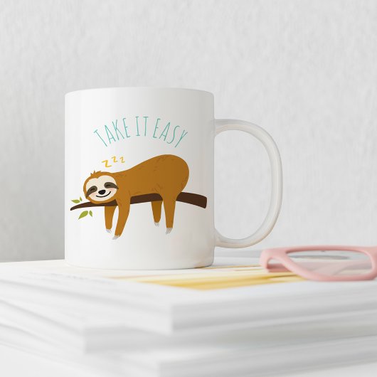 Sweet Napping Sloth "Take It Easy" Kaffeetasse
