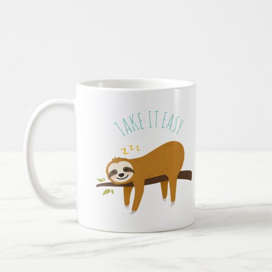Sweet Napping Sloth "Take It Easy" Kaffeetasse (Links)