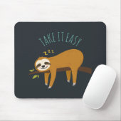 Sweet Napping Sloth "Take It Easy" Mousepad (Mit Mouse)