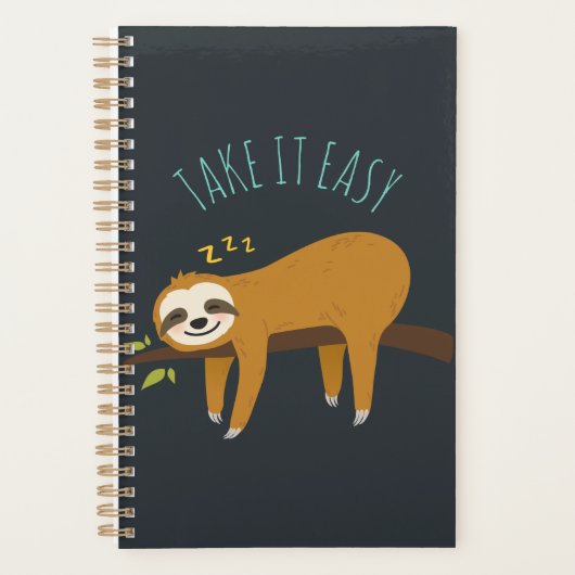 Sweet Napping Sloth "Take It Easy" Planer (Vorderseite)