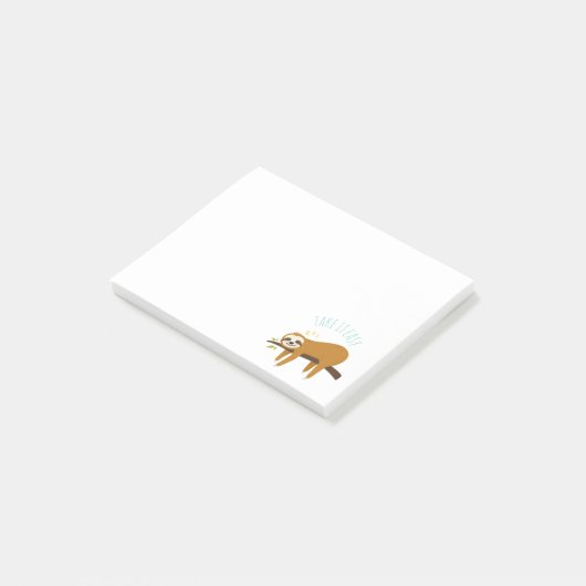 Sweet Napping Sloth "Take It Easy" Post-it Klebezettel (angewinkelt)