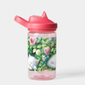 Sweet Napping White Kitten unter der Rose Bush Trinkflasche (rechts)