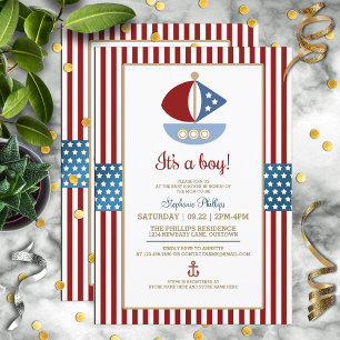 Sweet Nautical Baby Dusche Einladung