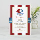 Sweet Nautical Baby Dusche Einladung (Stehend Vorderseite)