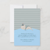 Sweet Nautical Whale Octopus Blue Baby Dusche Dankeskarte (Rückseite)