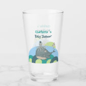Sweet Nautical Whale Octopus Blue Baby Dusche Glas (Vorderseite)