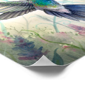 Sweet Nectar Hummingbird und Blume Wasserfarbe Poster (Ecke)