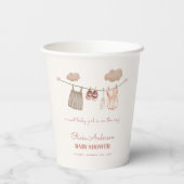 Sweet Neutral Pink Boho Baby Girl Clothes Dusche Pappbecher (Rückseite)