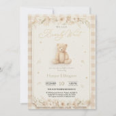 Sweet Neutral Teddy Bear Baby Shower Invite Einladung (Vorderseite)
