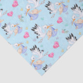 Sweet New Baby Boy and Stork  Seidenpapier (Detail)