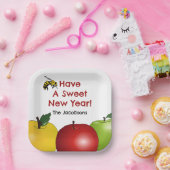 Sweet New Year Apfel und Biene Pappteller (Party)