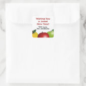 Sweet New Year Apple Square Holiday Stickers (Tasche)