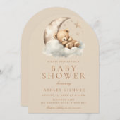 Sweet Niedlich Beige Neutral Baby Dusche Einladung (Vorne/Hinten)