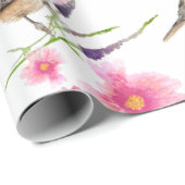 Sweet Niedlich Chickadee Black Capped Wasserfarbe Geschenkpapier (Rolleneckpunkt)