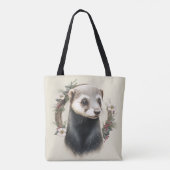 Sweet Niedlich Festive Ferret Tote Bag Tasche (Rückseite)