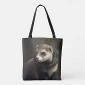 Sweet Niedlich Festive Ferret Tote Bag Tasche (Rückseite)