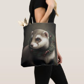 Sweet Niedlich Festive Ferret Tote Bag Tasche (Von Nahem)