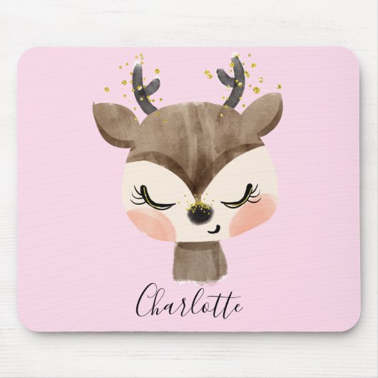 Sweet Niedlich & Girly Pastel Blush Pink Baby Rent Mousepad (Vorne)