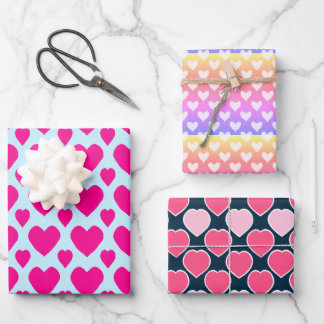 Sweet Niedlich Hearts Liebe Valentinstag Muster Geschenkpapier Set
