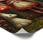 Sweet Niedlich Little Mushroom Hat Girl Art Poster (Ecke)