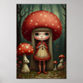 Sweet Niedlich Little Mushroom Hat Girl Art Poster (Vorne)