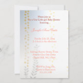 Sweet Niedlich Peach Pink Girl Baby Dusche Teacup Einladung (Rückseite)