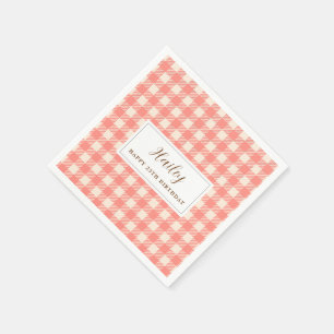 Sweet niedlich rosa Gingham Paper Napkin Serviette