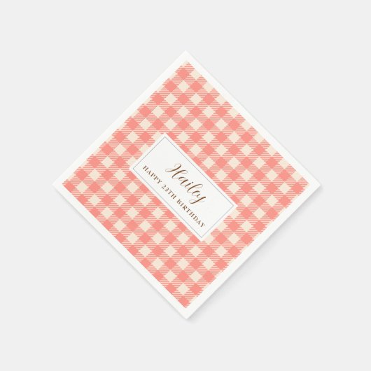 Sweet niedlich rosa Gingham Paper Napkin Serviette (Ecke)